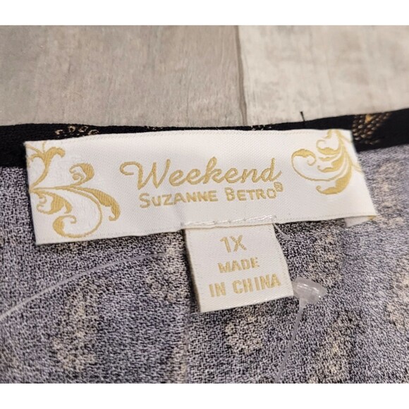 NWT Weekend Suzanne Betro Peasant Floral Top 1X Plus Bell Sleeve Crotched - Picture 4 of 8